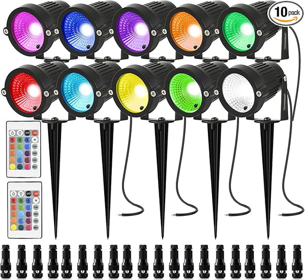 RGB Halloween Low Voltage Landscape Lights Color Changing 5W LED Landscape Lighting Outdoor Waterproof Remote | Lumora
