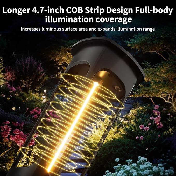 Solar Pathway Lights Outdoor 4 Pack: Solar Powered Garden Lights Waterproof 12-Hour Illumination & Longer Light Strip - Bright Landscape Path Lights for Lawn Driveway Patio Sidewalk Yard