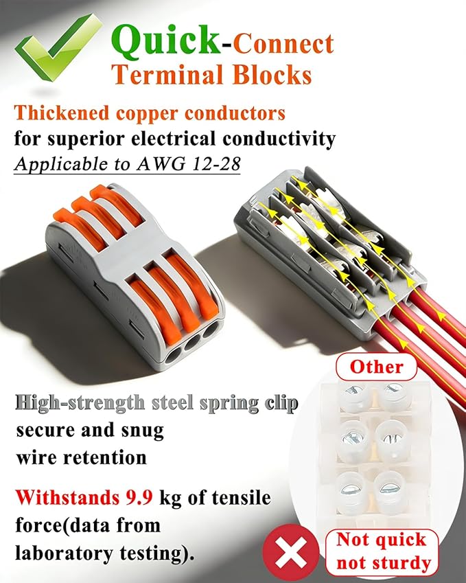 Outdoor Junction Box 3 Way, IP68 External Waterproof Electrical Box, Suitable for Garden Lights, Tunnel Lights,Underground Wiring(2 PCS-Small)