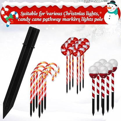 24 Pcs Replacement Stakes for Christmas Candy Cane Lights Outdoor, Pathway Markers Lights Spike Replacer for Pathway Lights Accessories (0.68'*6.05')
