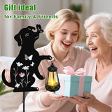 Solar Garden Statues Dog Decor - Outdoor Metal Lantern Silhouette Stake, Waterproof Solar Lights for Yard Patio | Lumora