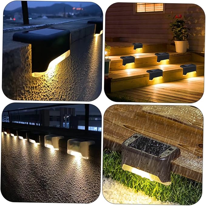 5Pcs Waterproof Solar Step Lights for Outdoor Deck LED Garden Fence Lighting Motion Sensor Solar Lights for Pathway | Lumora