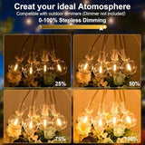 100FT 2-Pack Outdoor Festoon Wedding Lights for Party Waterproof/Connectable/Dimmable LED Shatterproof Globe Patio | Lumora