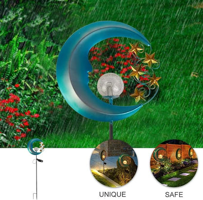 IMIKEYA Moon Shape Solar Path Lights Outdoor LED Garden Lamp Waterproof Lawn Landscape Lighting for Yard Patio Decoration
