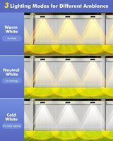 Solar Fence Lights Outdoor 8 Pack, IP65 Waterproof Fence Lights Solar Powered, 3 Modes(Warm/Neutral/Cool White) | Lumora