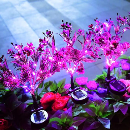 Aolyty Solar Outdoor Garden Decorative Lights, 2 Pack Powered Phalaenopsis Flowers Waterproof IP65 In-Ground Lights for Garden, Yard, Patio, Lawn Decor