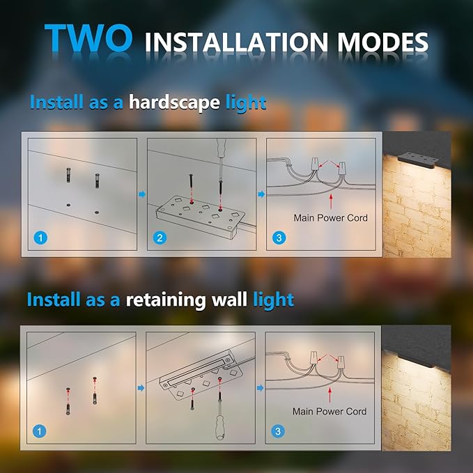 VOLISUN 7 Inch Retaining Wall Lights, IP67 Waterproof Hardscape Lighting, Cuttable Low Voltage Lighting, 12V Paver | Lumora