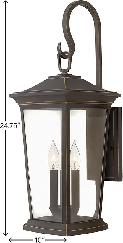 Hinkley Bromley Collection Three Light 4W LED Extra Large Wall Mount Lantern, Oil Rubbed Bronze