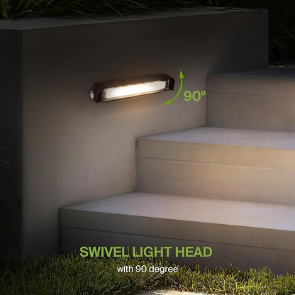 ASD LED 7 Inch Retaining Wall Light Fixture, Hardscape Paver Lighting | 5CCT, Low Voltage, Swivel, Waterproof, ETL Listed | 5W 300LM 2200K-5000K 12V | Landscape Step Illumination | Bronze, 8 Pack