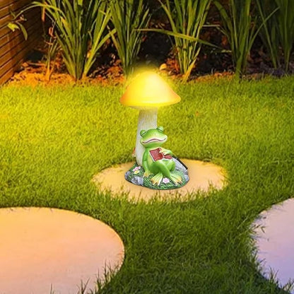 Mushroom Solar Lights - Mushroom Solar Lights Outdoor, Frog Solar Light Resin Figurine Waterproof | Led Mushroom Garden Lights Outdoor Frog Sleeping Sculpture for Patio Yard Lawn Decoration