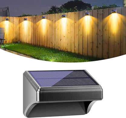 Bridika Solar Fence Lights, Fence Lights Solar Powered Outdoor Waterproof Warm White & Color Glow LED Solar Lights for Backyard, Patio, Deck Railing, Stair Handrail, Pool and Wall (1 Pack)