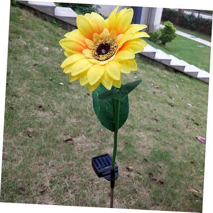 2pcs Led Solar Garden Lights Sunflower Outdoor Lights for Patio Pathway Driveway Solar Pathway Landscape Lamp Warm White