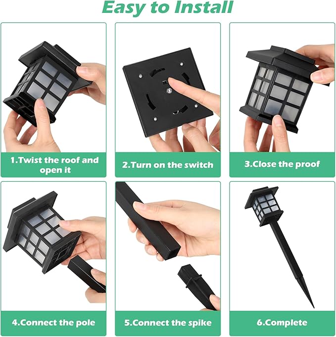 12-Pack Solar Walkway Lights,Solar Pathway Lights Outdoor, Auto Charge/Discharge Ground Lamp , IP44 Waterproof | Lumora