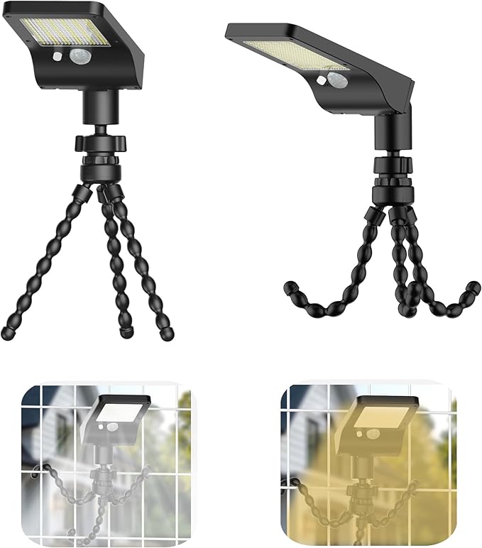 Solar Lights Outdoor with Octopus Mount - Motion Sensor Outdoor Lights with Remote Control Outdoor Solar Lights for Yard, Outdoor Security Lights for Deck Fence Garden Camping Patio (1 Pack)