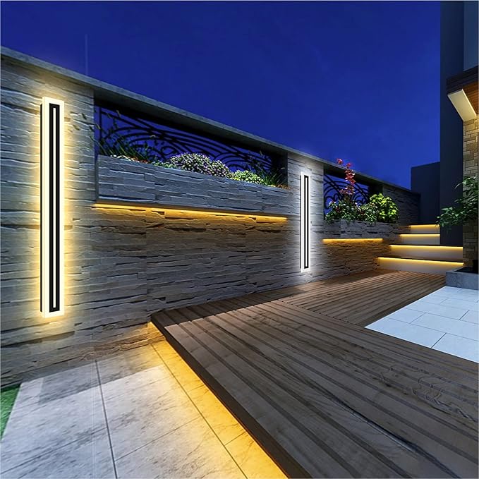 LED Long Wall Light Outdoor Wall Mounted Modern Lighting Fixture IP65 Waterproof Outdoor Wall Light, Suitable for Courtyard/Exterior Wall/Patio(Dimmable, 39.4inch)