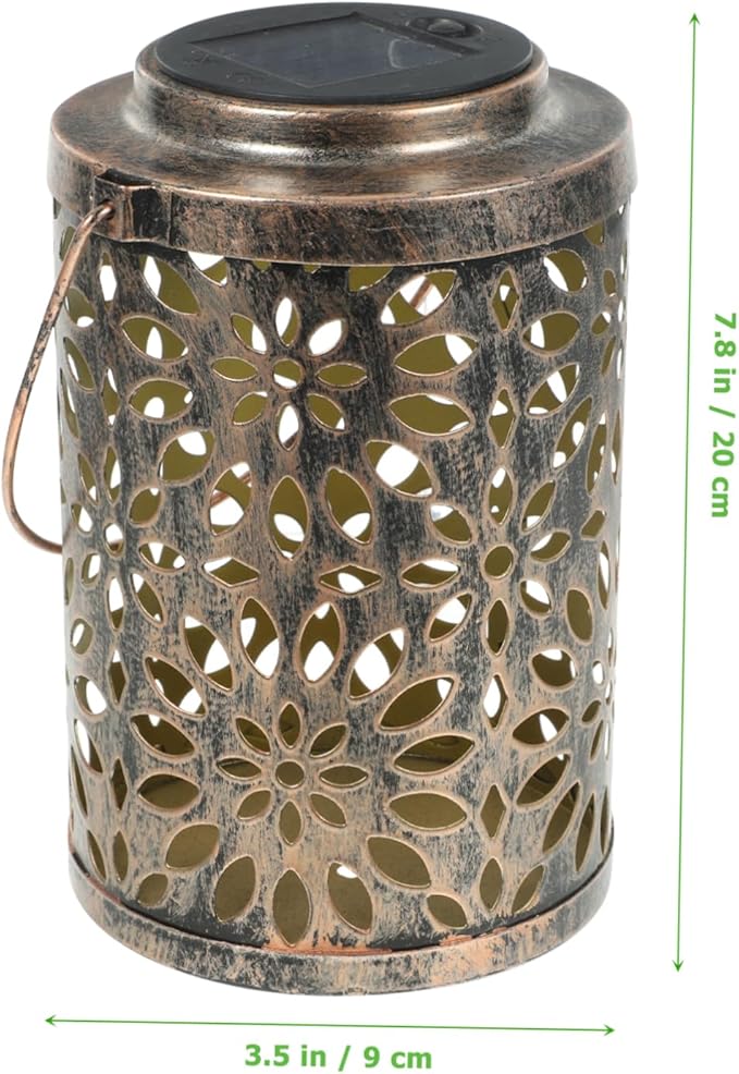 Uonlytech 1pc Outdoor Solar Lantern Hollow Out Pattern Projection Light for Garden Hanging Decor Unique for Friends Family Solar Powered Outdoor Use