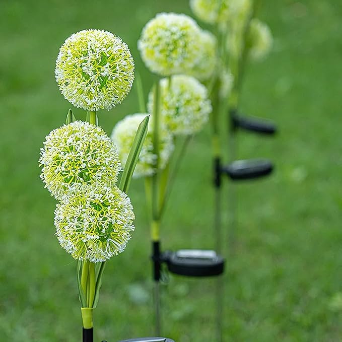 Solar Garden Decorative Lights, Dandelion, LED Lawn Lights, Suitable for Yards, Paths, Sidewalks, Parks, Landscape Decoration, for Women, 4 Pack (Warm Light)
