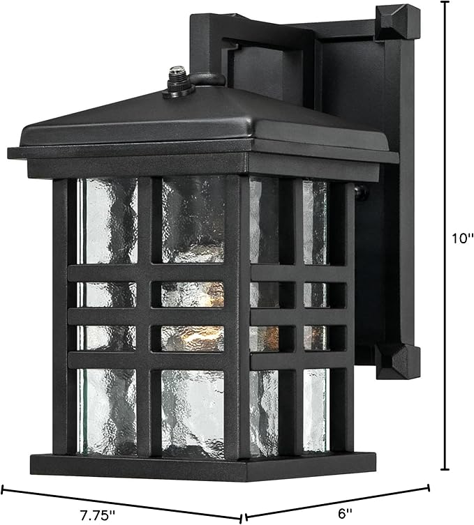 Westinghouse 6204500 Caliste 1 Light Outdoor Wall Lantern with Dusk to Dawn Sensor, Textured Black | Lumora