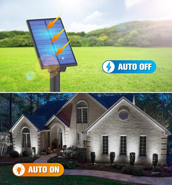 APONUO Metal Solar Spot Lights Outdoor with 9.8ft Cable Solar Powered Landscape Lighting Low Voltage IP65 | Lumora
