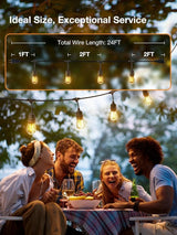 KYY 24FT Outdoor String Lights 2500K for Patio Waterproof LED with Edison Shatterproof Bulbs Cozy for Garden Yard | Lumora