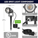 L LOHAS LED Green Spotlight Outdoor, Tree Spot Lights for Yard, Auto On/Off 5W 120V Landscape Lighting for House | Lumora
