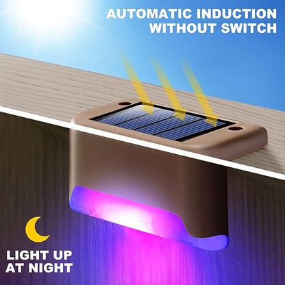 DenicMic Solar Deck Lights Outdoor, 3 Pack Waterproof Led for Outdoor Decks, Railing,Stairs, Step, Fence, Yard, and Patio(Color Changing)