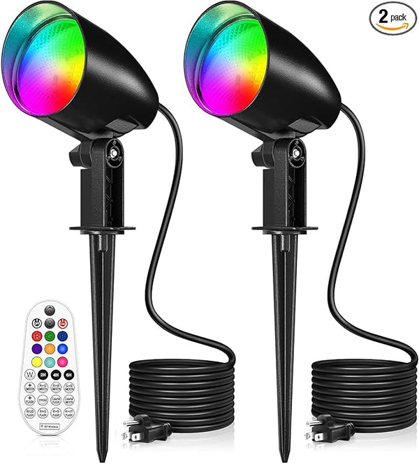 20W RGBW Color Changing Outdoor Spotlight with Remote Control 1880LM IP66 Waterproof LED Spot Lights for Christmas | Lumora