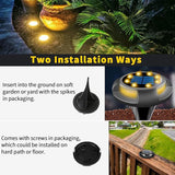 Solar Ground Lights Outdoor Waterproof, 8 Pack 12 LEDs Solar Garden Disk Lights Landscape Lighting for Outside | Lumora