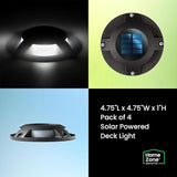 Home Zone 12 Packs Outdoor Solar Deck Light, Black, 120 Lumens Total, Waterproof, Dusk to Dawn, Aluminum Plastic | Lumora