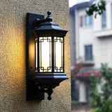Chinese Style Farmhouse Villa Exterior Wall Lamp,Outdoor Waterproof Light with Frosted S Shade Alumiexpression | Lumora