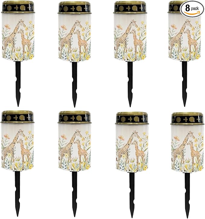 Giraffe Floral Solar Garden Lights Outdoor Solar Walkway Lights,Waterproof Solar Pathway Lights Solar Powered Fairy Lights for Home Path Yard,Festival Decoations