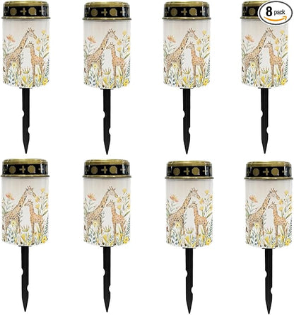 Giraffe Floral Solar Garden Lights Outdoor Solar Walkway Lights,Waterproof Solar Pathway Lights Solar Powered Fairy Lights for Home Path Yard,Festival Decoations