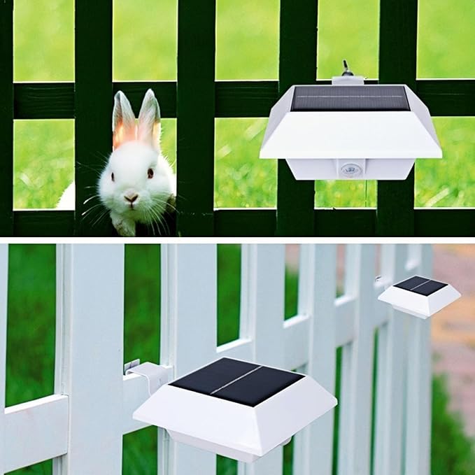 HOSHINE(2 Pack) Solar Powered Gutter Lights Security Light Outdoor Solar Powered 6 LED Waterproof Durable Fence Driveway Garden Patio Path Decking Light Made for Quality Outdoor Life
