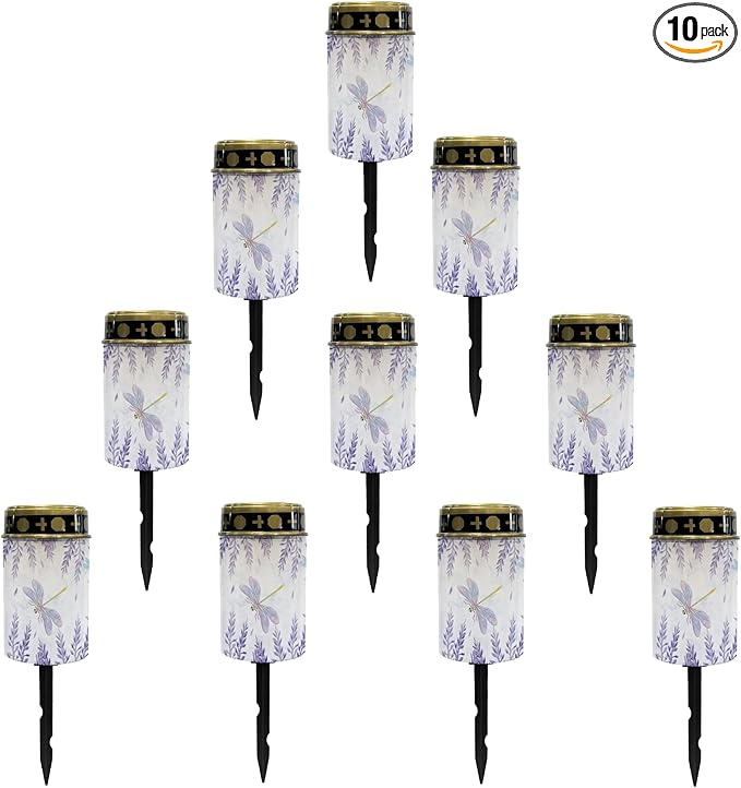 Solar Stake Lights Waterproof Solar Cross for Cemetery Outdoor Garden Lights Flameless Lights Solar-Powered Fairy Lights for Outside,Solar Pathway Lights for Yard Driveway Walkway Lights