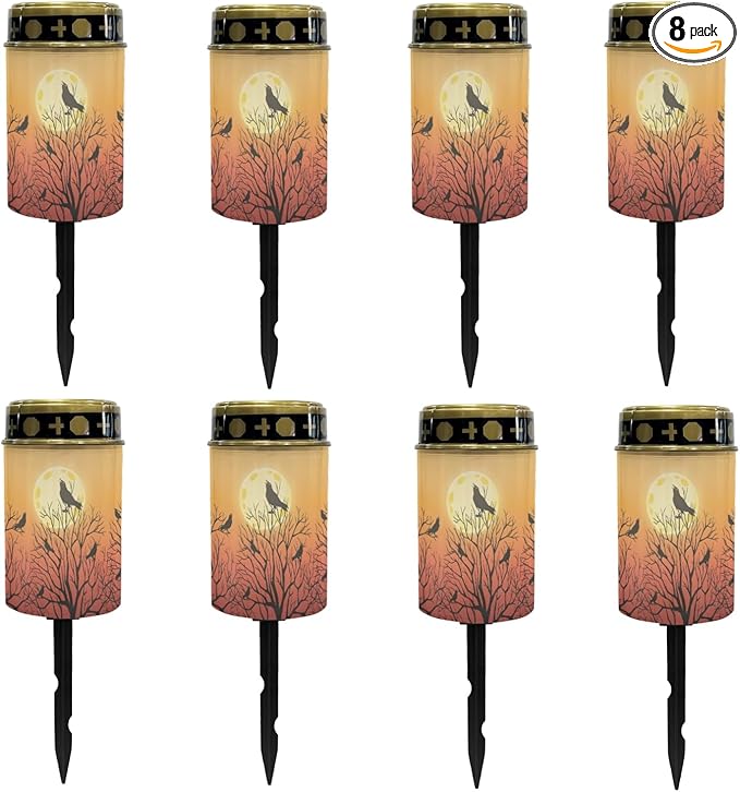 Halloween Birds Solar Lights Outdoor,Solar Stake Lights Garden Lights,Waterproof Solar Lights for Outside Yard Patio Walkway Halloween Decoration Landscape Lighting Spotlight