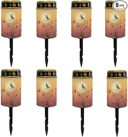 Halloween Birds Solar Lights Outdoor,Solar Stake Lights Garden Lights,Waterproof Solar Lights for Outside Yard Patio Walkway Halloween Decoration Landscape Lighting Spotlight