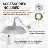 21in. Galvanized Oversized Outdoor Gooseneck Barn Light Fixture With 22in. Long Arm - Wall Sconce Farmhouse | Lumora