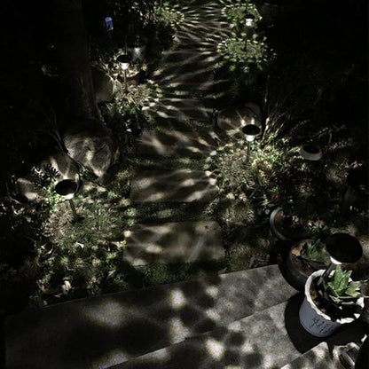 2pcs Solar Garden Path Lights Stainless Steel Glass LED Landscape Lighting Waterproof Outdoor Solar Energy Ground Spike Lamps for Lawn Patio Walkway