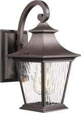 Emliviar 12.2 Inch Wall Light with Water Ripple Glass, 1-Light Outdoor Patio Light for House, Die-cast Aluminum in | Lumora