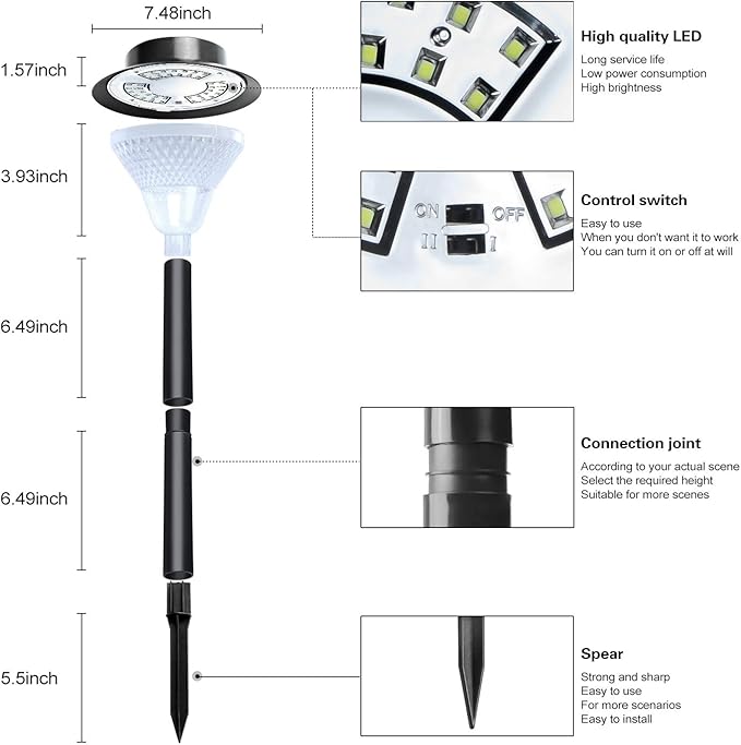 39LED Solar Pathway Lights Outdoor, 2 Pack Upgraded Solar Outdoor Lights Super Bright Up to 12 Hrs, IP65 Waterproof | Lumora