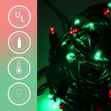 100 LED 5MM Red and Green Christmas Lights, 33FT Indoor/Outdoor String Light, Mini Lights for Garden, Patio | Lumora