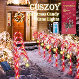 Candy Cane Lights Christmas Decorations, 12 Pack Solar Candy Cane Pathway Lights with 8 Modes and Timer, 72 LED | Lumora