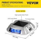 VEVOR Driveway Lights 24-Pack, Solar Driveway Lights with Switch Button, Solar Deck Lights Waterproof, Wireless | Lumora