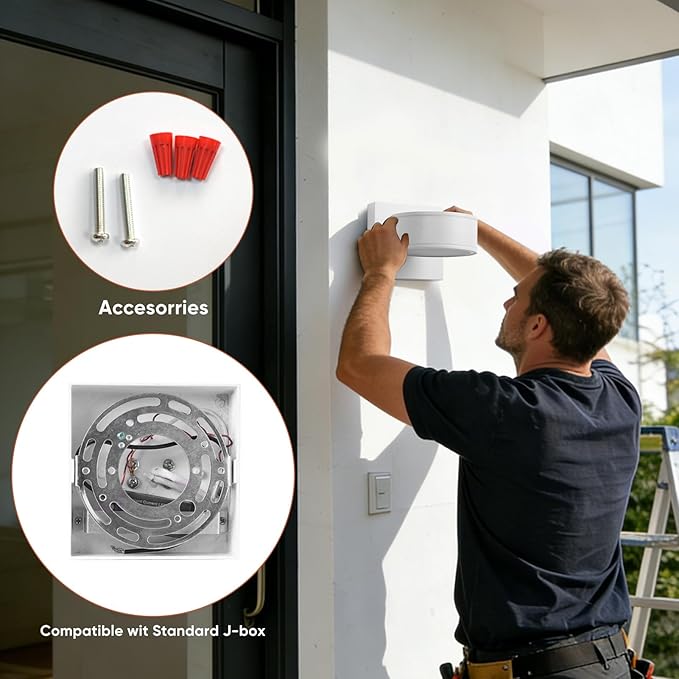 Fire Wolf Aluminum LED Outdoor Wall Light, Modern Black 3000K Outdoor Wall Sconce, Waterproof Front Door Down Light | Lumora