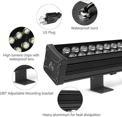 72W Linear Light, 39.5in Wall Washer Light, Linear bar Lamp for Wall, Bridge, Landscape Lighting and Billboard Lighting, Super Bright 7200 Lumens, 3000K Warm White
