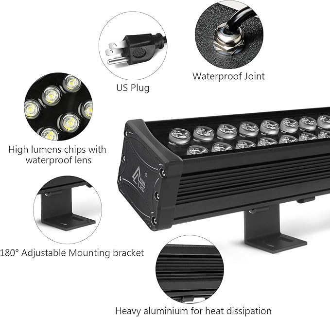 72W Linear Light, 39.5in Wall Washer Light, Super Bright 7200 Lumens, 5000K Daylight White
