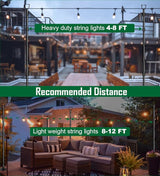 10Ft String Light Poles for Outside, Adjustable Metal Poles for Outdoor String Lights, Rustproof & Sturdy Light | Lumora