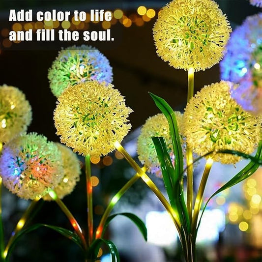 Solar Lights Outdoor, Decorative Animal & Flower Shaped Landscape Lights with Warm/Colorful LED, Auto On/Off Waterproof Solar Powered Decor for Yard Lawn Patio Gift Idea (Colorful-Dandelion-2pack)