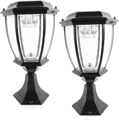 LYNICESHOP Outdoor Solar Post Lights,Waterproof LED Landscape Light Energy Saving Lantern lamp,for Fence Deck or Patio (Black/2pack)