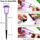 DenicMic Solar Lights Outdoor 10 Pack Waterproof Purple LED Stainless Steel Stake Outside Lights for Yard Pathway | Lumora